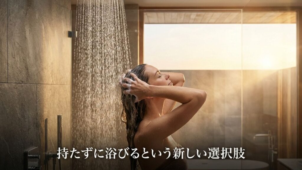 持たずに浴びるという新しい選択肢