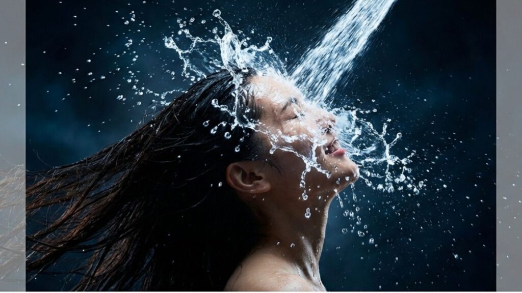 強力な水圧で頭皮を解き放つジェット水流のイメージ画
