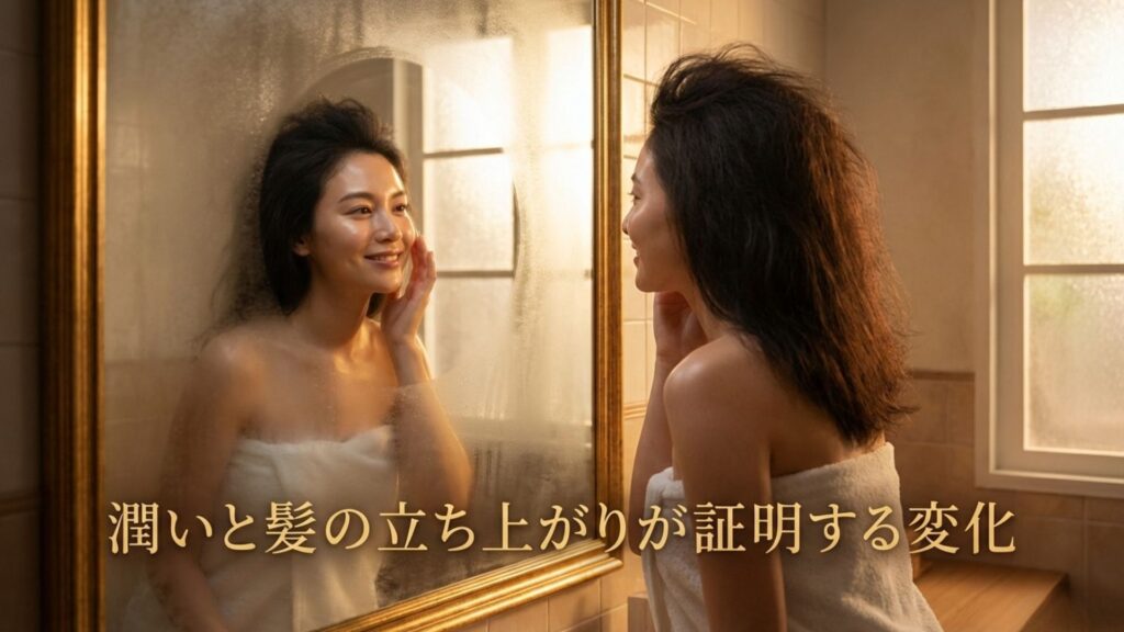 潤いと髪の立ち上がりが証明する変化