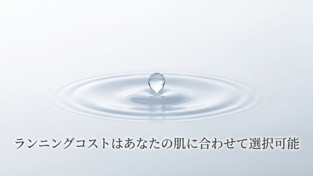 ランニングコストは肌に合わせて選択可能という説明