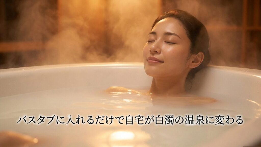バスタブに入れるだけで自宅が白濁の温泉に変わるシルキーバス