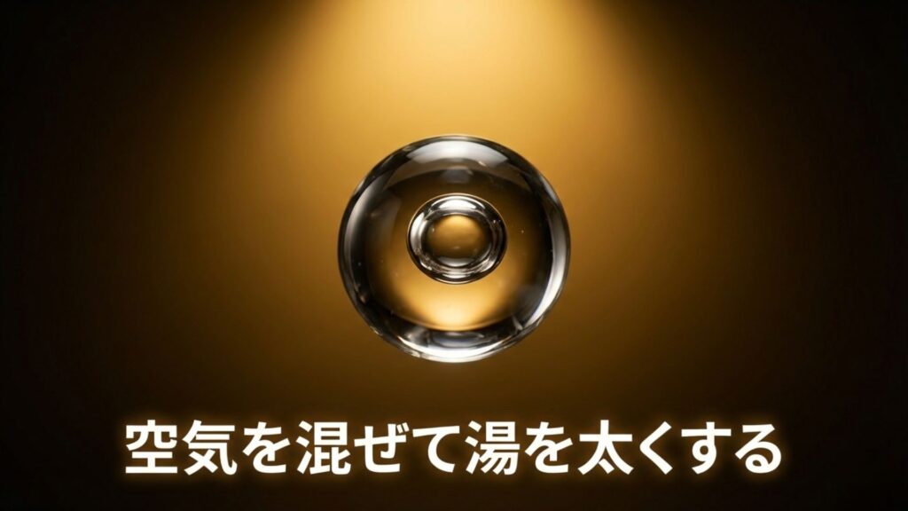 空気を混ぜてお湯の粒を太くするTOTOなどのシャワーヘッド技術