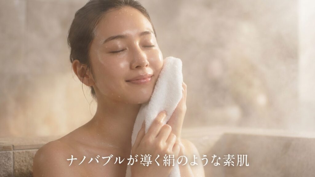 ナノバブルが導く絹のような素肌