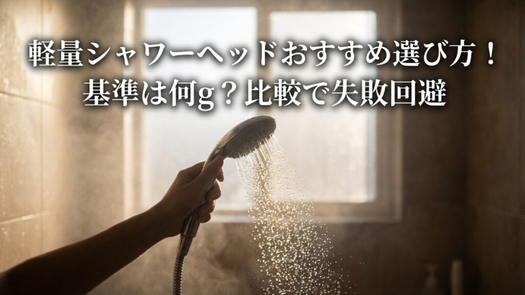 軽量シャワーヘッドの選び方タイトルと重量比較のイメージ