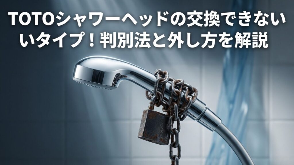 TOTOの交換できないシャワーヘッドの判別法と外し方を解説するアイキャッチ画像