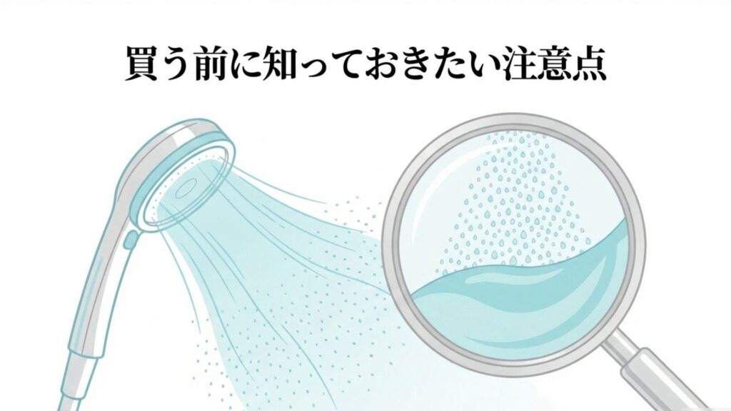 シャワーヘッドから放出される微細なファインバブルの拡大図