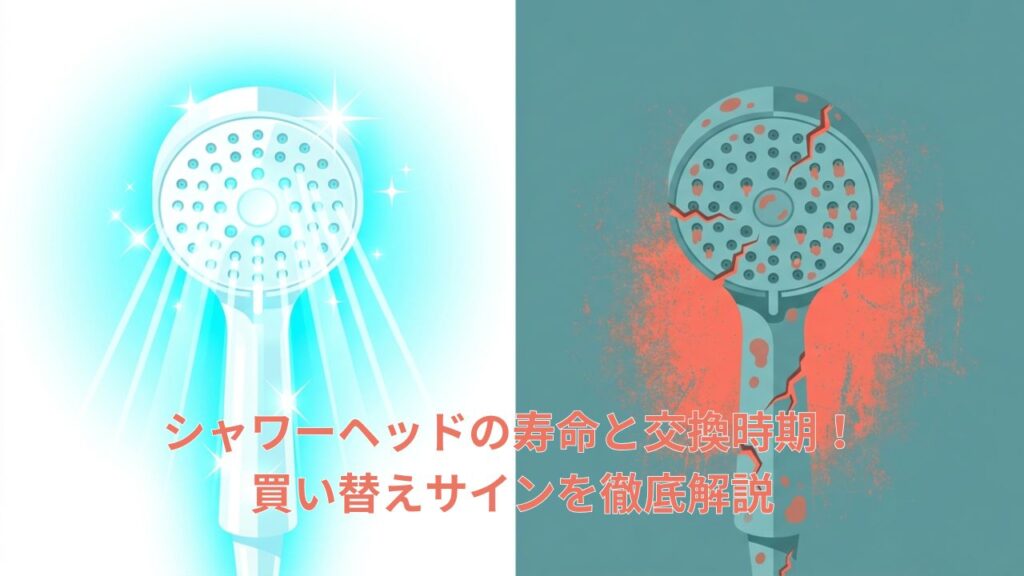 シャワーヘッドの寿命と交換時期、買い替えサインを解説するアイキャッチ画像