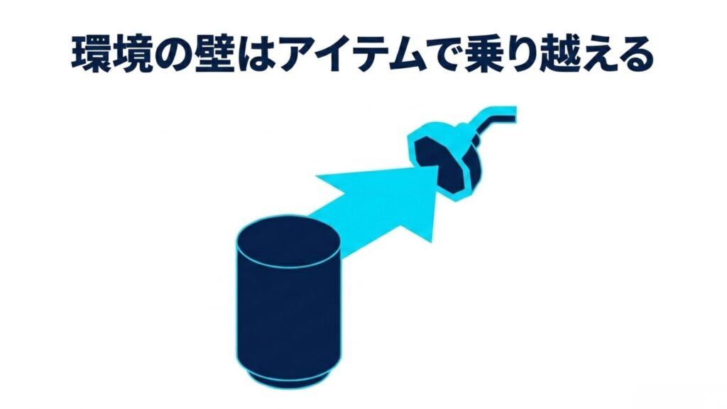 賃貸やエコキュート環境での水圧対策を解説するイラスト