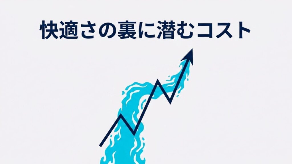 水量が増えることによるランニングコスト上昇の注意喚起